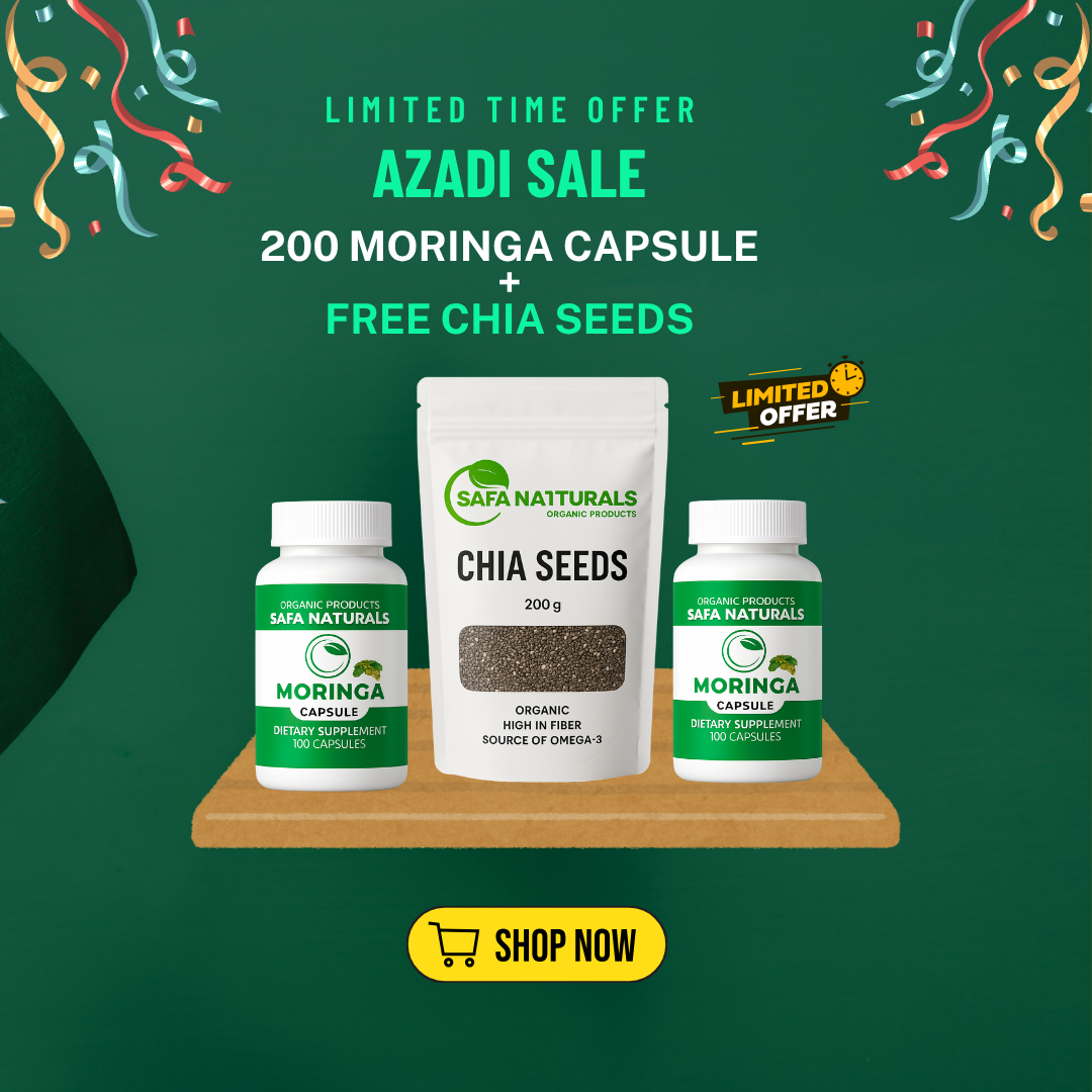Azadi Deal - 2 Moringa Bottles & 200g Chia Seeds