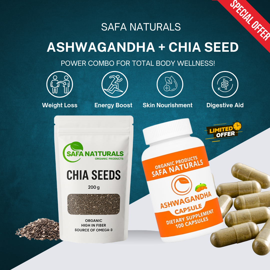 Ashwagandha Capsules + Super Chia Seeds Combo
