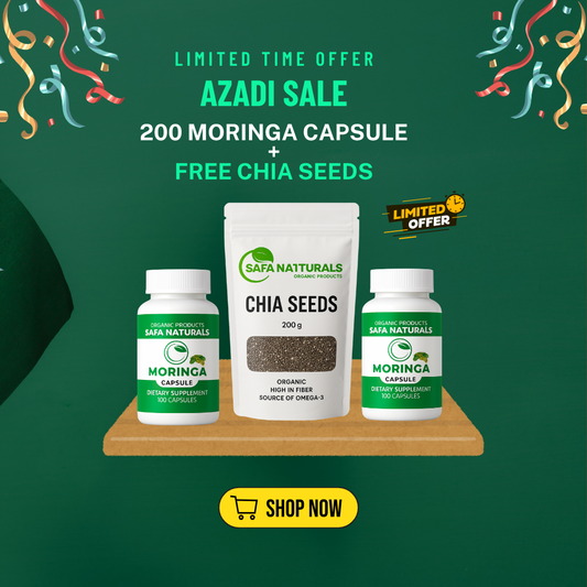 Azadi Deal - 2 Moringa Bottles & 200g Chia Seeds